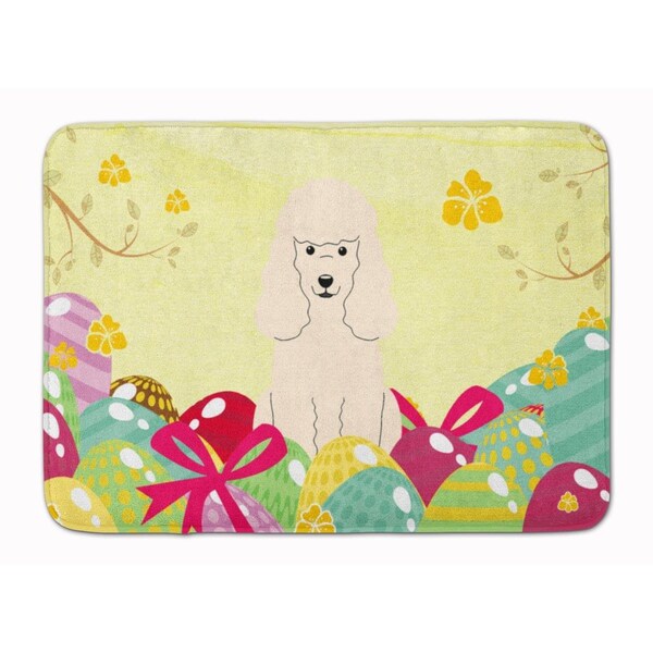 Carolines Treasures Easter Eggs Poodle White Machine Washable Memory Foam Mat BB6070RUG - main